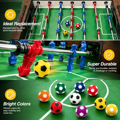 Miniatura 4 de OuMuaMua Pelotas de mesa de futbolín de 1.42 pulgadas para juego de mesa, mesa de futbolín, accesorios de repuesto para la Copa del Mundo