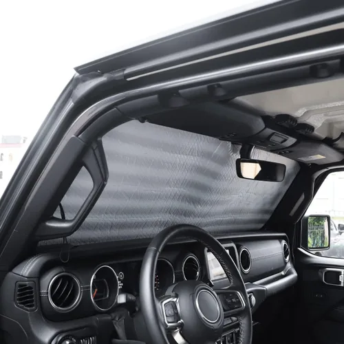 Miniatura 5 de CheroCar Parasol para parabrisas para Jeep JL, parasol para Jeep Wrangler JL JLU 2018-2025, para Jeep Gladiator JT 2020-2025, para Jeep Wrangler 4XE