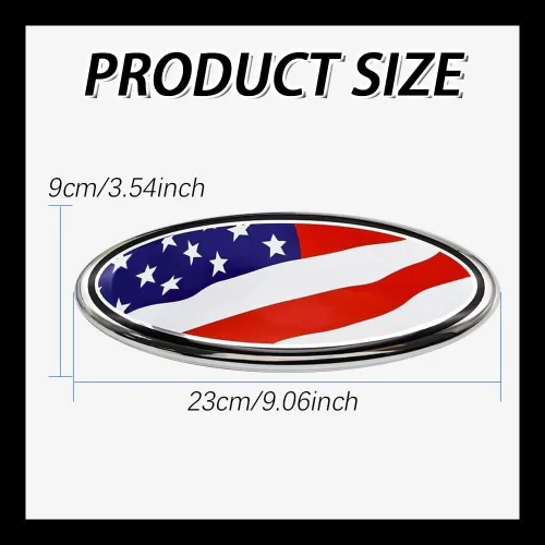 Miniatura 2 de Emblema para rejilla delantera y portón trasero del automóvil, emblema de superposición de bandera americana de 9 pulgadas, emblema de insignia