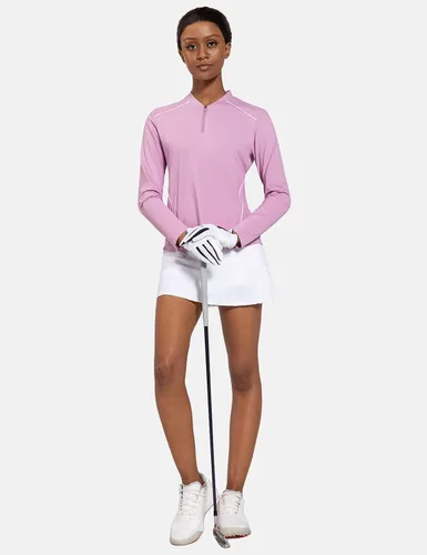 Miniatura 6 de BALEAF Camisetas de manga larga para mujer, tenis y golf, UPF 50+ con cremallera de 14, de secado rápido