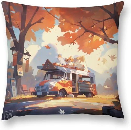 Miniatura 2 de Fundas de almohada para sofá de 12 x 12 pulgadas, diseño cuadrado de otoño y granja campestre, suave, estampado de doble cara, fundas decorativas