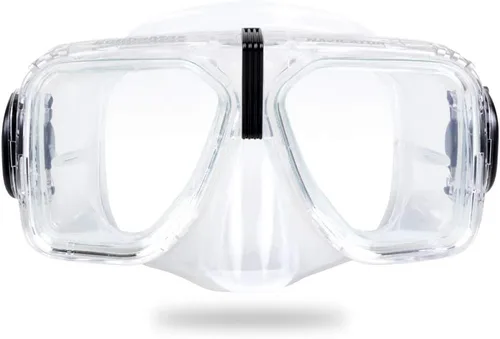 ScubaMax Navigator - Máscara de buceo para adultos de doble lente de ajuste universal con un sistema de hebilla giratoria fácil