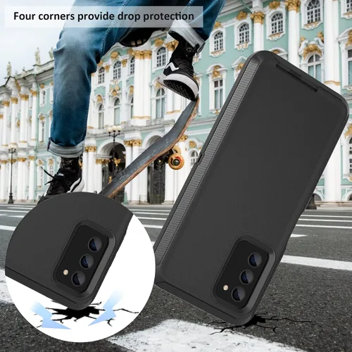 Miniatura 5 de Funda compatible con Samsung Galaxy A03s, con clip para cinturón, resistente, a prueba de golpes, protección de cuerpo completo para teléfono Negro