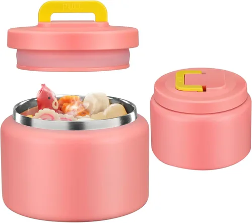 Miniatura 21 de JXXM Tarro térmico de 8 onzas para alimentos fríos y calientes para niños, recipientes aislados para el almuerzo, tarro de comida caliente, a prueba