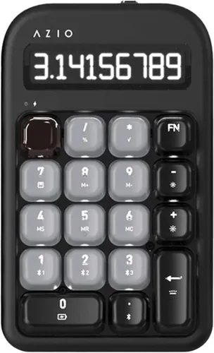 Miniatura 8 de AZIO IZO Calculadora mecánica inalámbrica y teclado numérico (Blanco/Oro) - Bluetooth 5.0 y USB, interruptor mecánico Gateron-Azul, 9 modos