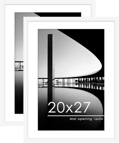 Miniatura 14 de PEALSN - Juego de 2 marcos de fotos de 12 x 18, muestra fotos de 11 x 17 con paspartú o 12 x 18 sin paspartú para montaje en pared, marcos para Negro