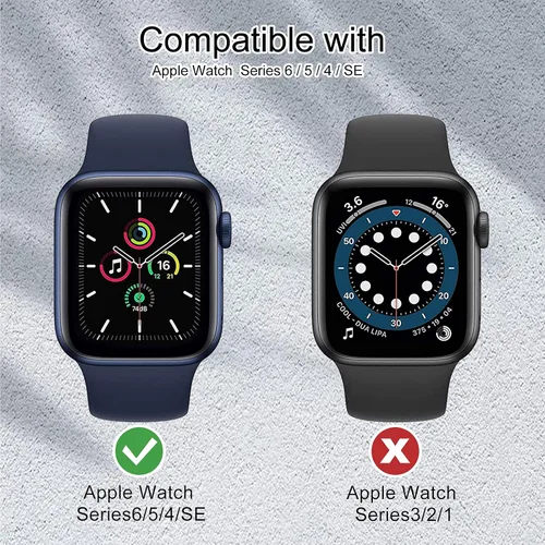 Miniatura 2 de EDIMENS Paquete de 2 fundas rígidas de policarbonato compatibles con Apple Watch Series 6, SE, 5/4 de 1.575 pulgadas, para mujeres y hombres, funda