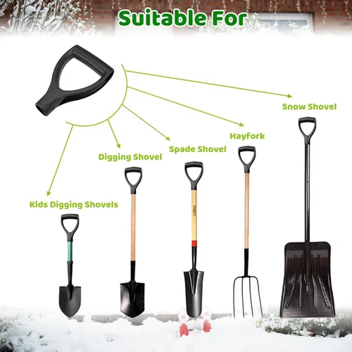 Miniatura 5 de MroMax Mango de agarre en D, 1-1/4 pulgadas de diámetro interior de 1.260 in, pala de nieve de PVC, mango de repuesto, accesorios de jardín, Negro