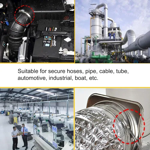 Miniatura 7 de Abrazaderas de conducto de acero inoxidable 304 ajustables de 4 pulgadas para abrazadera de manguera de 4 pulgadas, abrazadera de conducto de aire