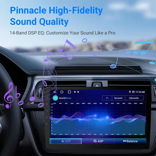 Miniatura 3 de Haudio Pantalla Carplay HD de 10.1 pulgadas para coche con pantalla táctil de 720P, estéreo de coche de doble DIN, procesador de 8 núcleos, cámara