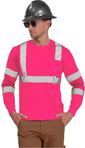 Miniatura 13 de AYKRM Camiseta de seguridad reflectante de alta visibilidad de manga larga de alta visibilidad (XS-6XL)