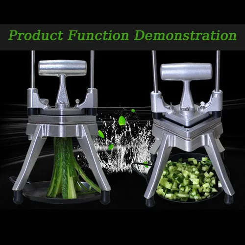 Miniatura 7 de Cortador de papas fritas de repuesto, cortador de verduras comercial, hoja de acero inoxidable y bloque empujador para cortar papas cebollas