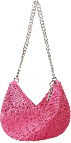 Miniatura 3 de DEXMAY - Bolso de hombro con diamantes de imitación para mujer, bolso de mano para fiesta de noche
