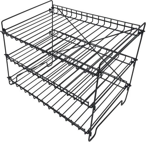 Miniatura 3 de FixtureDisplays® Estante de alambre de 3 niveles, organizador de latas, dispensador de tarros para armario de cocina, encimera, despensa, 16