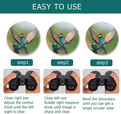Miniatura 6 de Prismáticos profesionales HD de observación de aves para adultos, 12 x 42 pulgadas, prismáticos de viaje, adecuados para viajes al aire libre