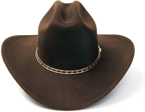 Miniatura 11 de Western Express Sombrero de vaquero con acabado de fieltro - Estilo ganadero con banda de sombrero dorado Sombreros de vaquero y vaquera
