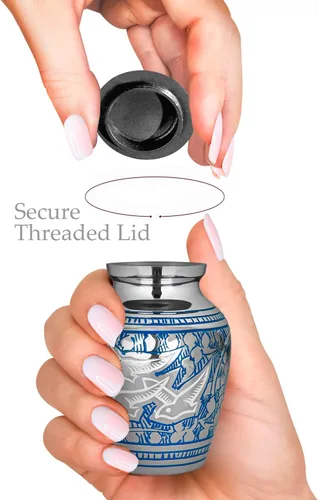 Miniatura 4 de Trupoint Memorials Urnas pequeñas para recuerdo de cenizas humanas, mini urna de cremación decorativa para hombres y mujeres adultos, juego de 4