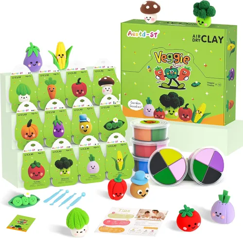 Miniatura 10 de Aestd-ST - Kit de arcilla seca al aire, con temática de pastel, arcilla para modelar para niños, arcilla mágica de postre con herramientas