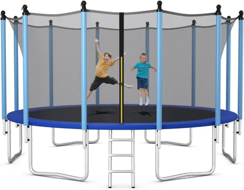 Miniatura 10 de Giantex Trampolín para niños y adultos, aprobado por ASTM 8, 10, 12, 14, 15, 16 pies, trampolín grande con escalera, tubos de acero de grosor