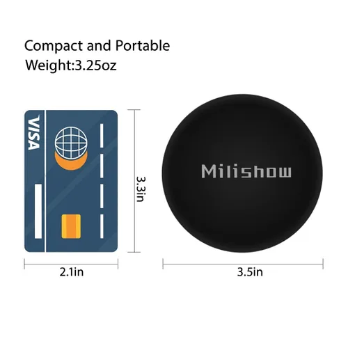 Miniatura 5 de Espejo compacto con luz LED, espejo recargable con aumento 1x/10x, 3.5 pulgadas, espejo de viaje regulable para bolso, bolsillo, espejo de Negro