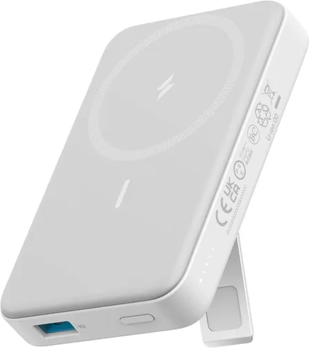Miniatura 8 de ANKER Batería magnética 633, cargador portátil inalámbrico plegable de 10,000 mAh, cargador portátil inalámbrico de 20 W USB-C con soporte, Negro