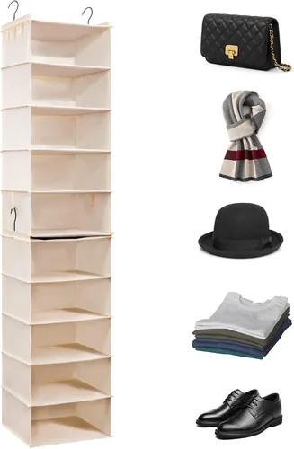 Miniatura 5 de Perchero para organizador y almacenamiento de armario, Fedora Panama Trilby Cowboy, sombrero de paja de ala ancha, organizador colgante de 10