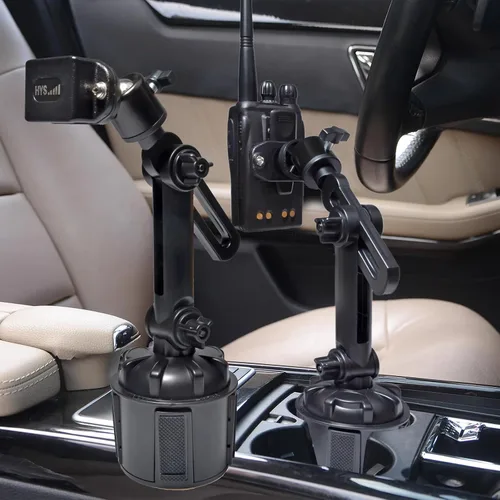 Miniatura 6 de HYS Portavasos Walkie Talkie Clip Mount, portavasos de mano para radio de coche [seguro y estable] Portavasos Radio de 2 vías, soporte para radio