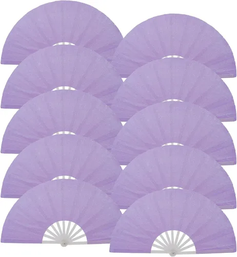 Miniatura 37 de 10 ventiladores plegables grandes de mano para hombres y mujeres, abanicos decorativos plegables, accesorios rave, utilizado para bailes, fiestas
