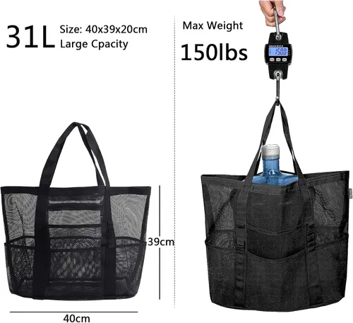 Miniatura 7 de Bolso de viaje para la playa con zíper, para mujer, plegable, impermeable, para la noche