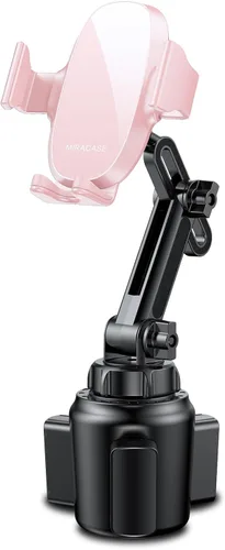 Miracase Soporte Universal para Teléfono en Portavasos de Coche, [Versión Mejorada] Soporte Ajustable de Cuello Largo para Portavasos de Coche,