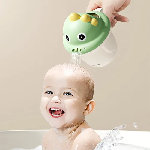 Enjuague Champú Enjuagador Bebé Enjuague Taza de baño para bebé Enjuagador Lavar la taza de pelo protegiendo los ojos del bebé (verde)