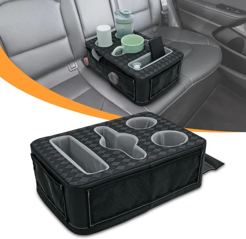 Soporte para tazas de coche, soporte para tazas en el asiento trasero del coche, organizador para cama de camión, bandeja expandible para botes y