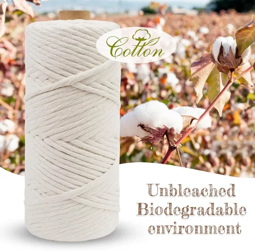 Miniatura 4 de CAMAL Cordón de macramé de 0.157 in x 109 yardas (328.1 ft), cuerda de algodón de color para tejer, manualidades, colgar en la pared, proyectos