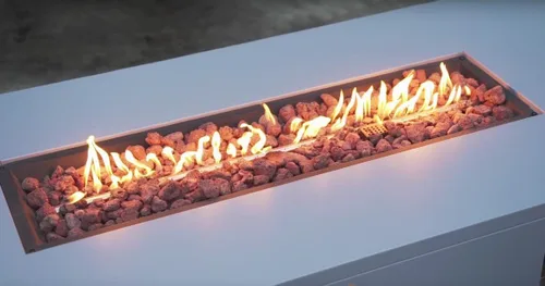 Miniatura 9 de Mesa de fogata de 60 pulgadas para exteriores de alta calidad con rocas de lava y manguera de 12 pies, mesa grande de fuego de gas propano, chimenea