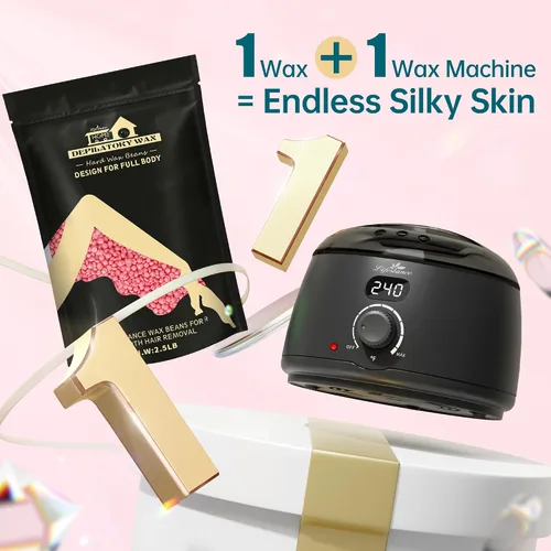 Miniatura 9 de Lifestance Kit de granos de cera para depilación, Rosado, 1.13kg con 30 aplicadores para cejas, cara, axilas, depilación en bikini, para pieles