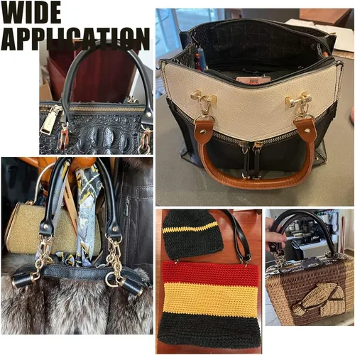 Miniatura 3 de PH PandaHall Paquete de 2 correas cortas de cuero de 15.7 pulgadas con asa de repuesto de cuero, bolsa de hombro, con hebillas giratorias doradas