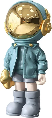Estatuas de astronauta Dosker, escultura de hombre espacial de poliresina, regalos de arte en azul claro, adorno de figura para decoración de