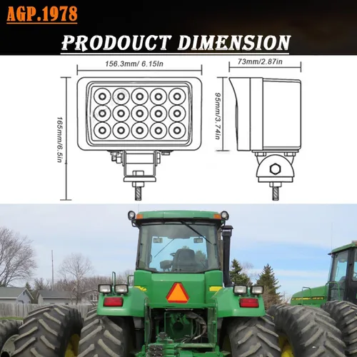 Miniatura 7 de Luz de trabajo LED de 45 W, 6 pulgadas, lámpara antiniebla LED de inundación, ultra brillo, rectangular, 12 V, compatible con John Deere Tractor