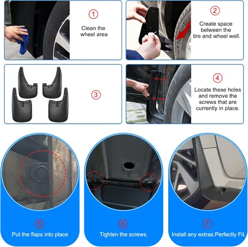 Miniatura 7 de BDFHYK Guardabarros Protectores contra Salpicaduras 4PCS Guardabarros Delanteros y Traseros Compatibles con Dodge Ram 1500 2500 3500 (2009-2022) Sin