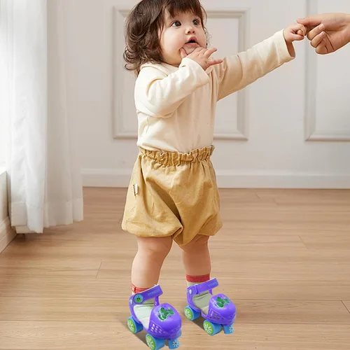 Miniatura 8 de Patines de cuatro ruedas ajustables para niños y niñas de 2 a 6 años - Patines cómodos y seguros para interiores y exteriores, principiantes