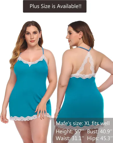 Miniatura 6 de Avidlove - Ropa de dormir sexy para mujer camisón de algodón para mujer lencería para mujer