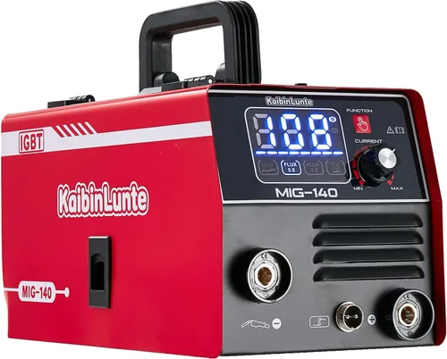 140A MIG Soldador 3 en 1 Flux Core/Lift TIG/MMA 110V/220V Máquina de soldadura portátil de doble voltaje con inversor IGBT Pantalla digital LCD
