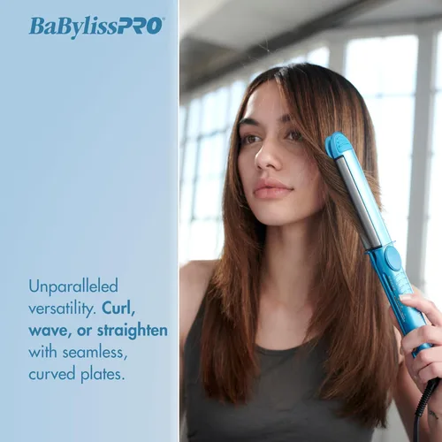 Miniatura 3 de BaBylissPRO Plancha plana de titanio nano, plancha de pelo de 1 pulgada en U para resultados profesionales de salón y todo tipo de cabello