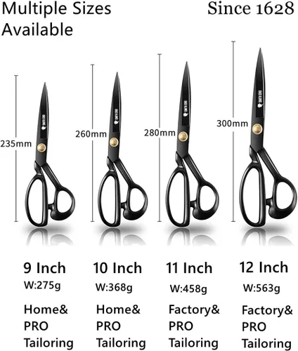 Miniatura 5 de Tijeras de costura profesionales de 12 pulgadas para ropa de cuero, de alta resistencia industrial, acero de alto carbono, tijeras afiladas