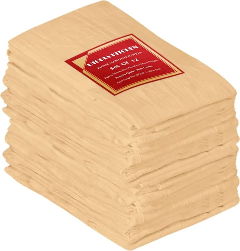 Utopia Kitchen - Toallas de saco de harina beige [paquete de 12 - 28 x 28 pulgadas] 100% algodón, toallas de té para limpieza y secado - Paño de