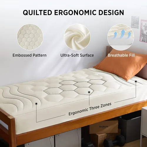 Miniatura 4 de Bedsure Protector de colchón beige individual XL – Cubrecolchón suave para dormitorio universitario, protector de cama individual extra largo