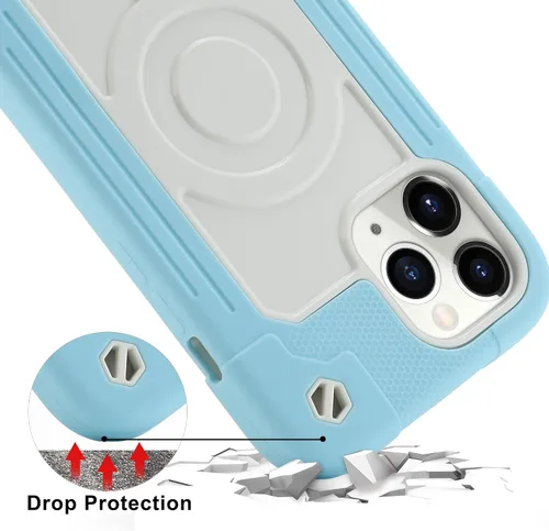 Miniatura 3 de MARKILL Funda magnética para iPhone 12 Pro Max de 6.7 pulgadas compatible con MagSafe, [PC duro + silicona suave 3 en 1] cuerpo completo, resistente