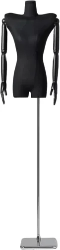 Miniatura 11 de Female Mannequin Dress Form Torso, Display Mannequin Body with Detachable Head, Wooden Hands and Adjustable 65"-86" Height Stand, for Dress Jewelry