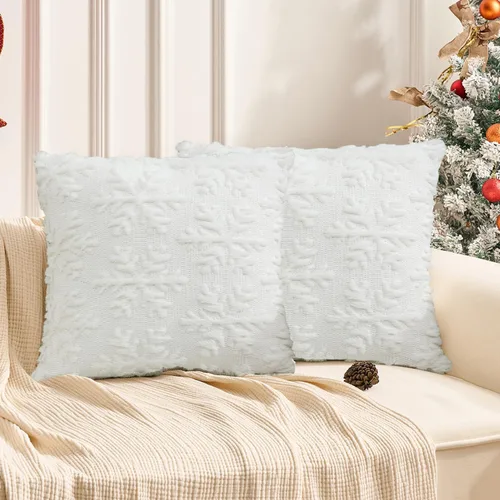 Miniatura 24 de Funda de Almohada Decorativa de Animales Navideños - 18 x 18 Pulgadas Funda de Almohada de Mascota Muñeco de Nieve Jarrón Ciervo Perro Conejo Pájaro