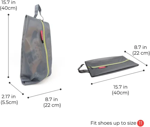 Miniatura 4 de pack all Bolsas de viaje resistentes al agua, organizador de zapatos con cremallera, para hombres y mujeres, Gris, 1 paquete